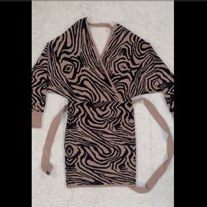Animal print sweater dress